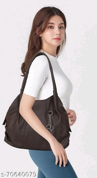 Ladies Dark Brown Leather Hand Bag