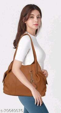 Ladies Stylish Brown Leather Hand Bag