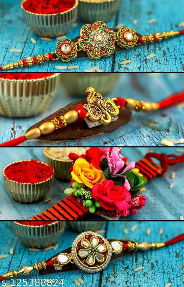 Combo Of 4 Ad Stylish Rakhi For Your Favourite Brother ! 