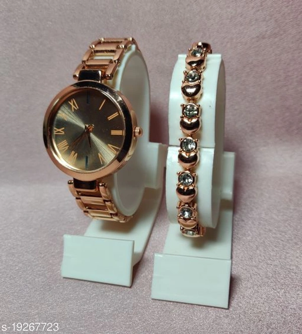 New Women Rosegold Metal Watch 