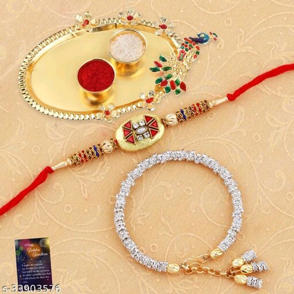 New Silver Plated Bracelet Rakhi 