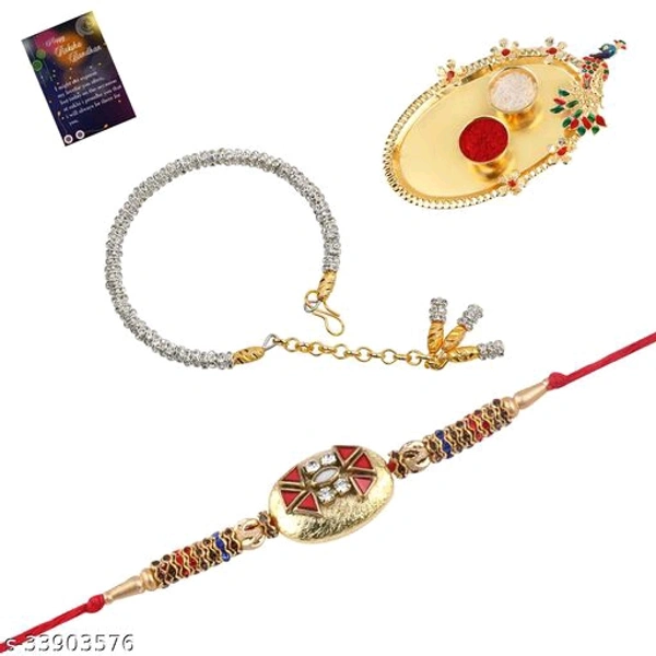 New Silver Plated Bracelet Rakhi 