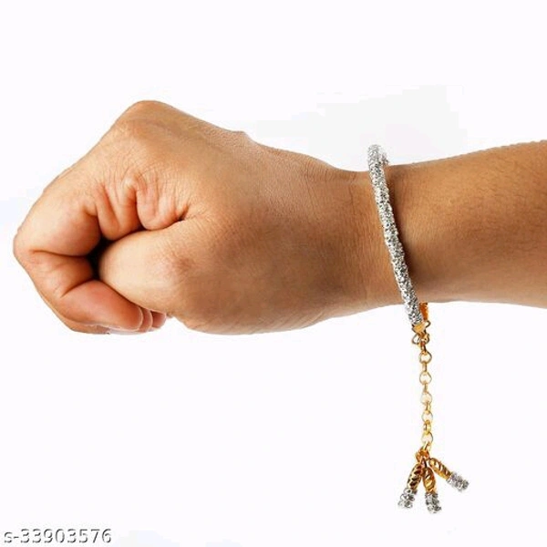 New Silver Plated Bracelet Rakhi 