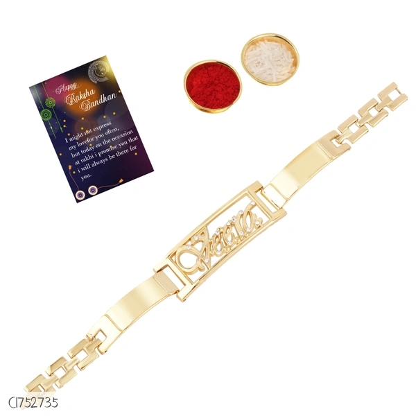 Classical Gold Plated And Silver Plated Shining Rakhi 