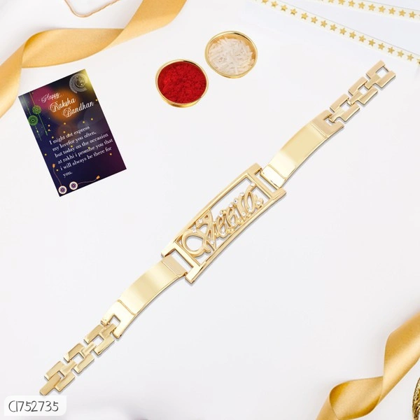 Classical Gold Plated And Silver Plated Shining Rakhi 