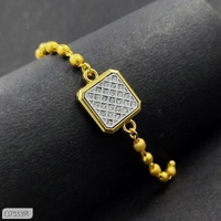 Classical Gold Plated And Silver Plated Shining Rakhi 