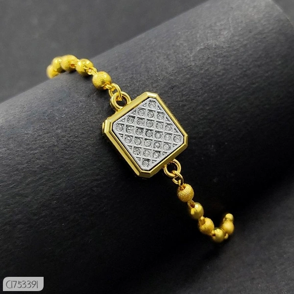Classical Gold Plated And Silver Plated Shining Rakhi 