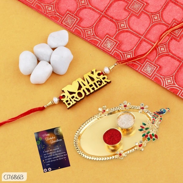 Classical Gold Plated And Silver Plated Shining Rakhi 