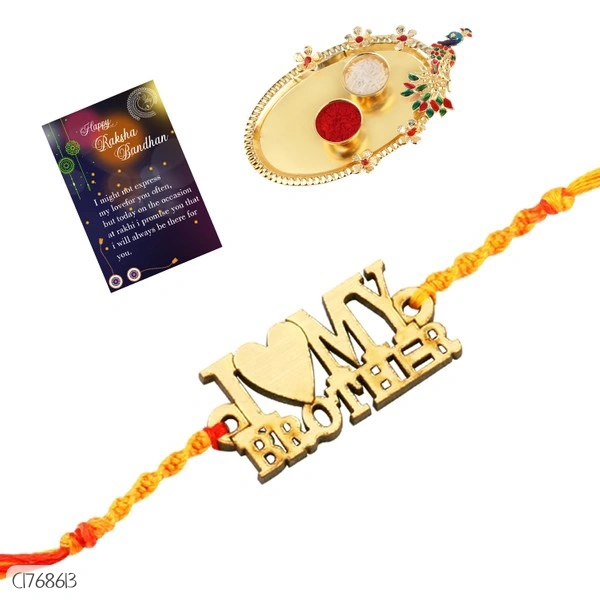 Classical Gold Plated And Silver Plated Shining Rakhi 