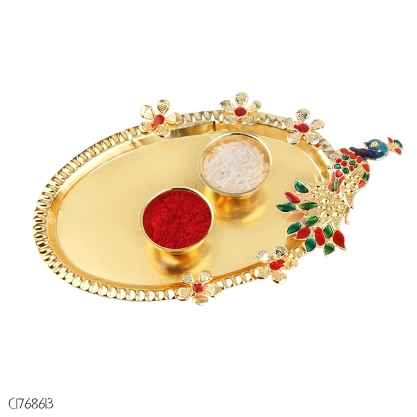 Classical Gold Plated And Silver Plated Shining Rakhi 