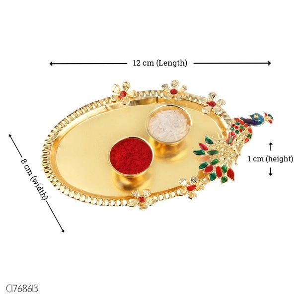Classical Gold Plated And Silver Plated Shining Rakhi 