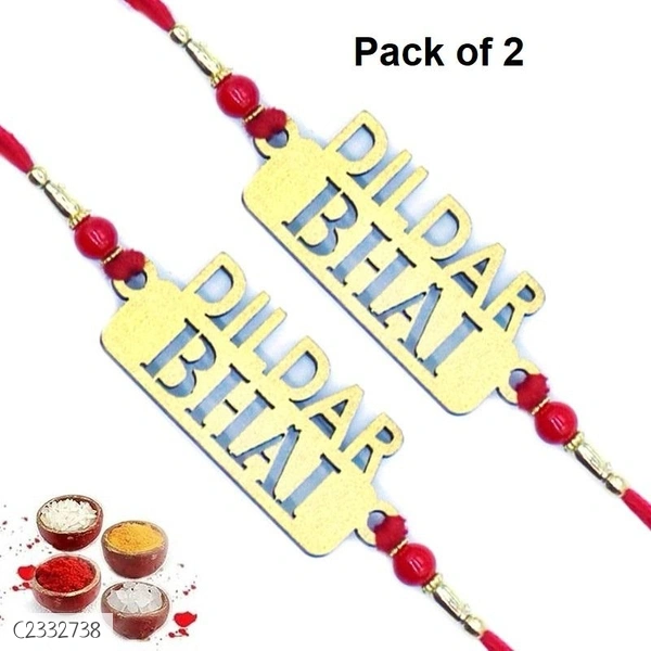 Classical Gold Plated And Silver Plated Shining Rakhi 