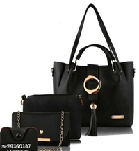Pu Leather Bag Combo Of 4 In One 