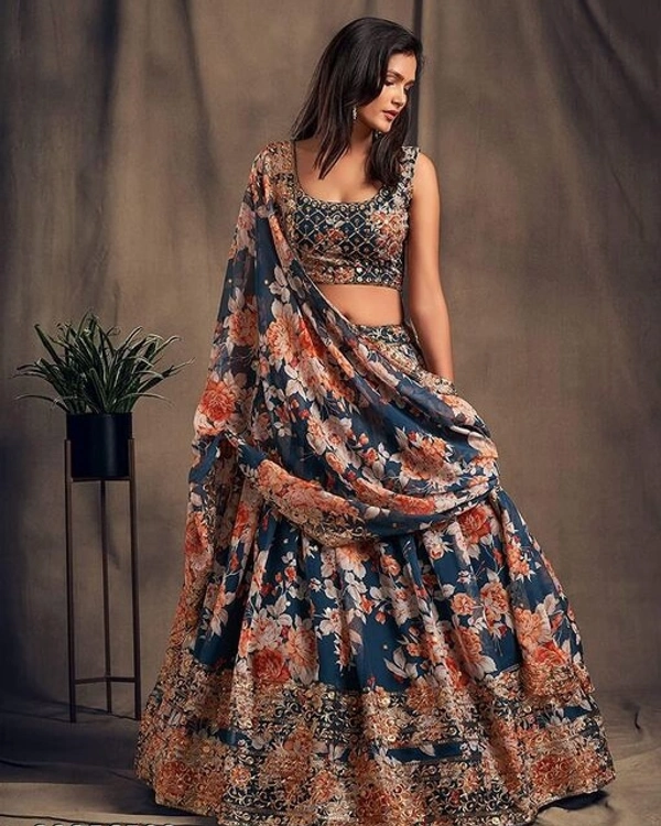 Stylist Lehenga Ladies  - Free Size