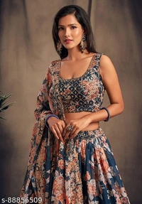 Stylist Lehenga Ladies  - Free Size
