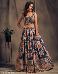 Stylist Lehenga Ladies  - Free Size