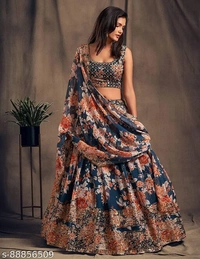 Stylist Lehenga Ladies  - Free Size