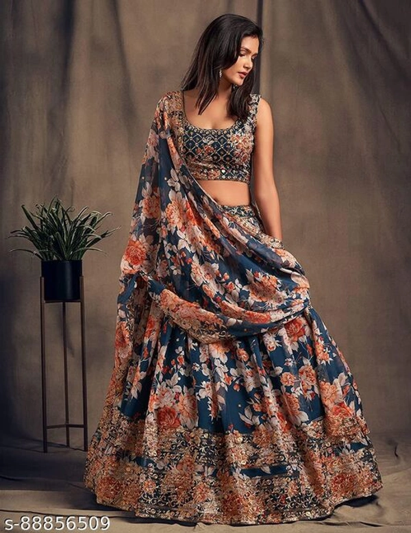 Stylist Lehenga Ladies  - Free Size