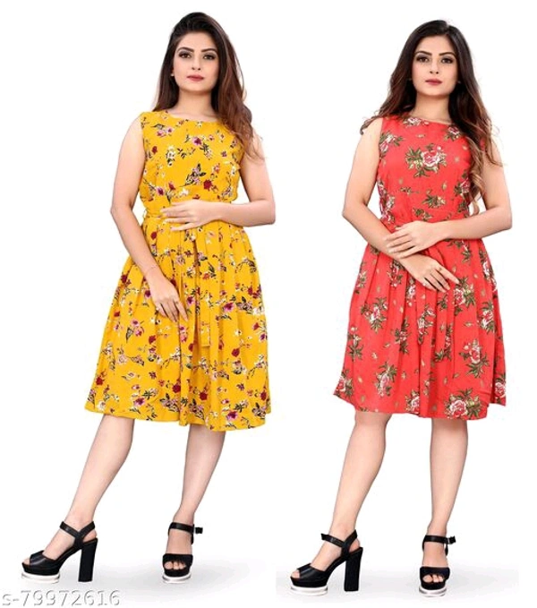 Kremiza Faishonable Women Printed Dress  - S