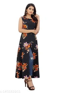 Kremiza Faishonable Women Printed Dress  - L
