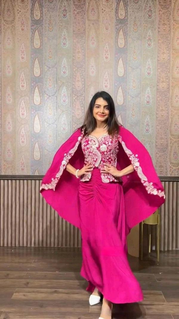 Latest Style Partywear Indo Western Outfit - Free Size Upto 42inch