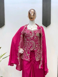 Latest Style Partywear Indo Western Outfit - Free Size Upto 42inch