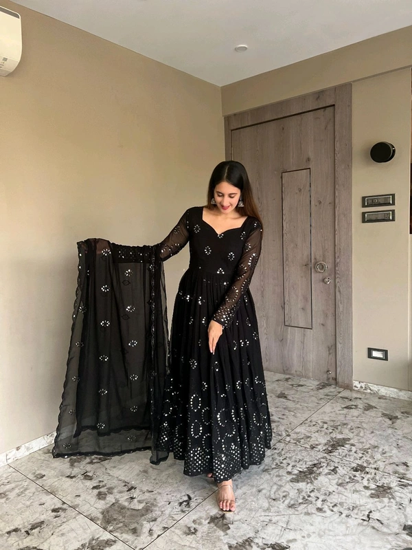 Hot Selling Sequin Work Anarkali Suit - L
