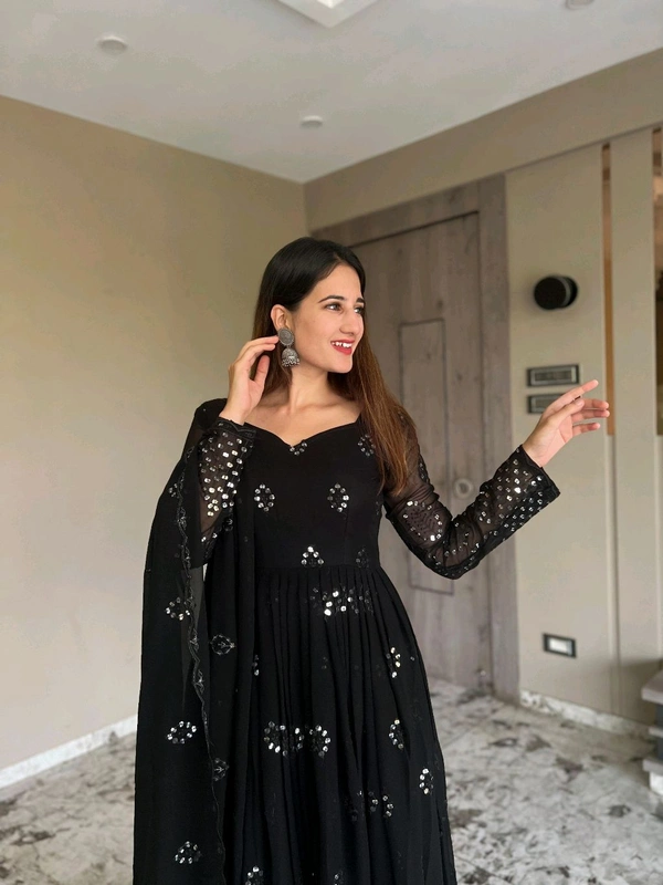 Hot Selling Sequin Work Anarkali Suit - L