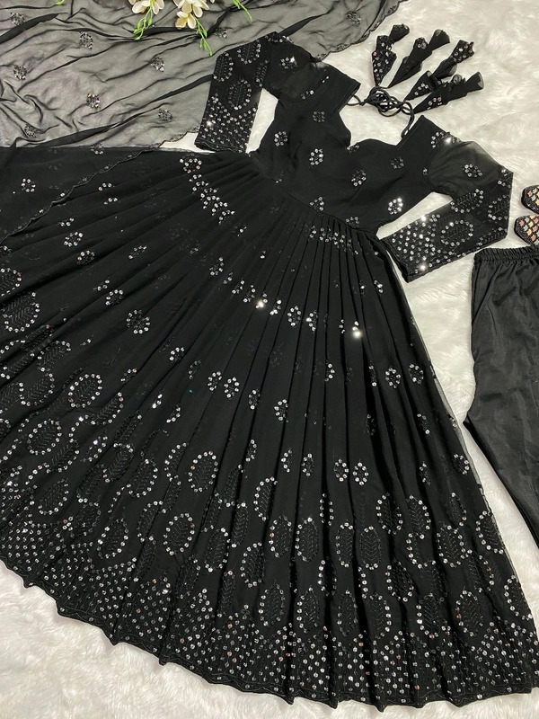 Hot Selling Sequin Work Anarkali Suit - L