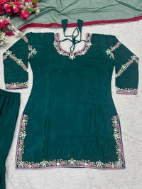 Readymade Fancy Suit With Latkan Dori - L