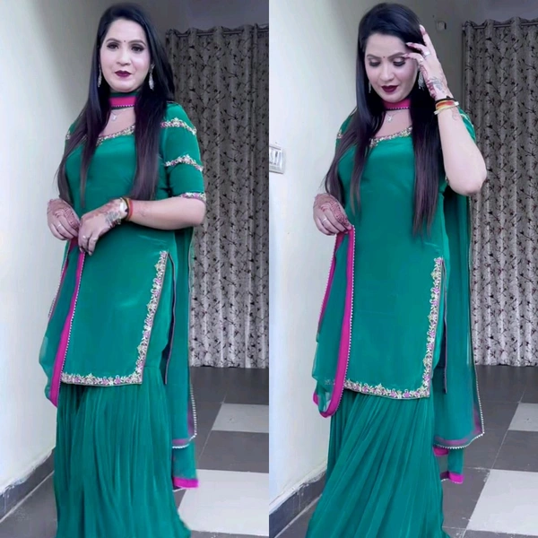 Readymade Fancy Suit With Latkan Dori - XL