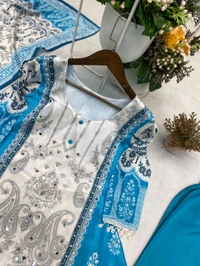 Digital Printed Real Mirror Work Pakistani Suit - XXL