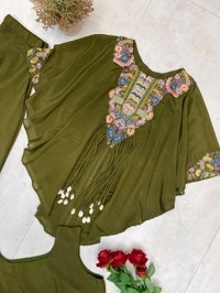 Three Piece Indo Western Outfit - Free Size Upto 44inch