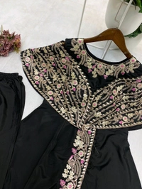 Designer Fancy Western Style Sequence Work Gown - Free Size Upto 42inch, Black