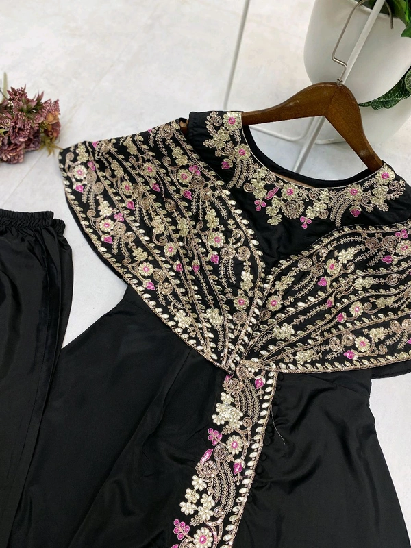 Designer Fancy Western Style Sequence Work Gown - Free Size Upto 42inch, Black