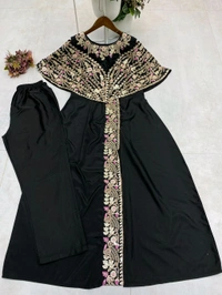 Designer Fancy Western Style Sequence Work Gown - Free Size Upto 42inch, Black