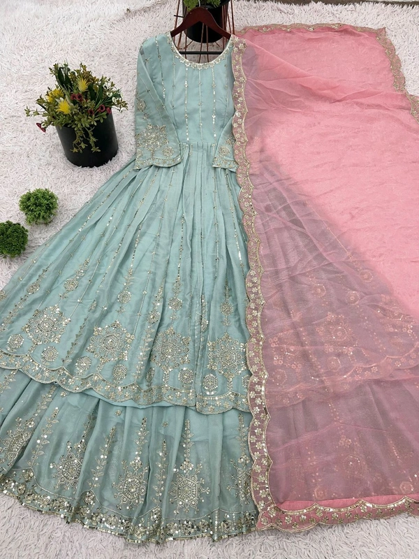 Yankita Kapoor Replica Design Indo Western Lehenga - XL With XXL Margin