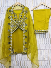 Premium Quality Embroidery Work Readymade Suit - L