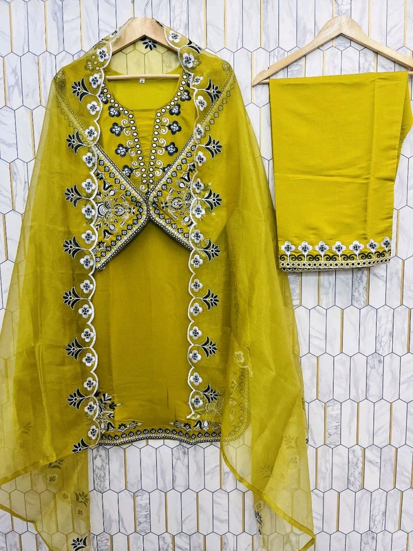 Premium Quality Embroidery Work Readymade Suit - L