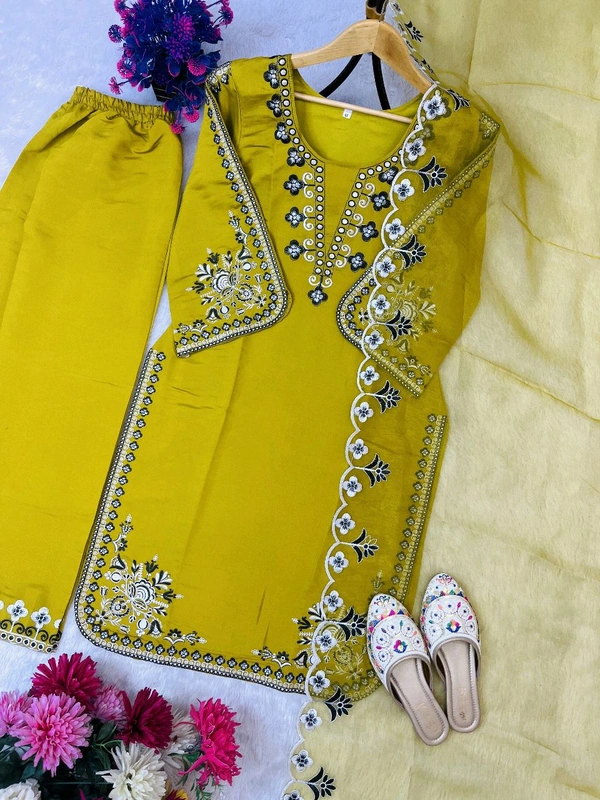 Premium Quality Embroidery Work Readymade Suit - L
