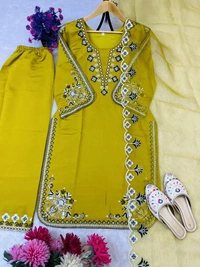 Premium Quality Embroidery Work Readymade Suit - L
