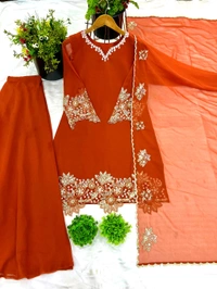 Latest Heavy Fauc Georgette Plazzo Suit - L