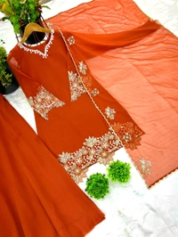 Latest Heavy Fauc Georgette Plazzo Suit - L