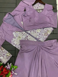 Partywear Readymade Koti With Lehenga - Free Size Upto 42inch