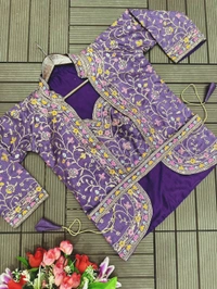 Super Hot Selling Ready To Wear Saree With Full Koti - Free Size Upto 42inch, Purple
