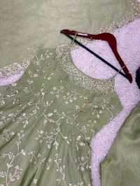 Heavy Anarkali Gown With Bottom and Dupatta Set - XL