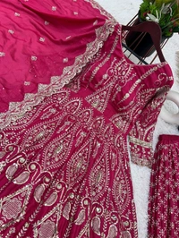Yankita Kapoor Replica Bridal Wear Heavy Indo Western Outfit - XL Free Size Xxl Margin
