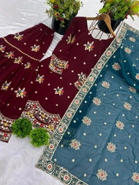 Bridal Wear Heavy Work Sharara Suit - XL