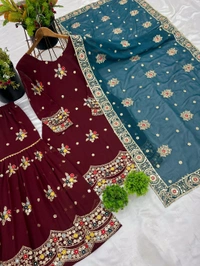 Bridal Wear Heavy Work Sharara Suit - XXL