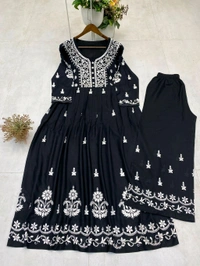 Summer Special Thread Work Plazzo Suit - L
